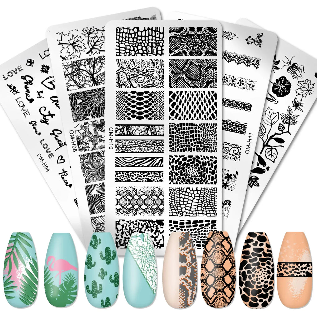 Nail Stamping Plates – Nature Animal Floral Designs 12×6cm Nail Stamping Plate PLUSH