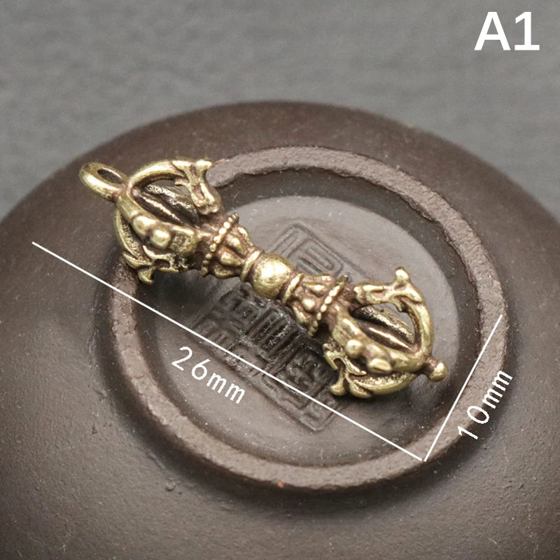 Tibetan Buddhist Vajra Brass Pendant – Nepal Handcraft Charm Jewelry Pendant Charm PLUSH A1