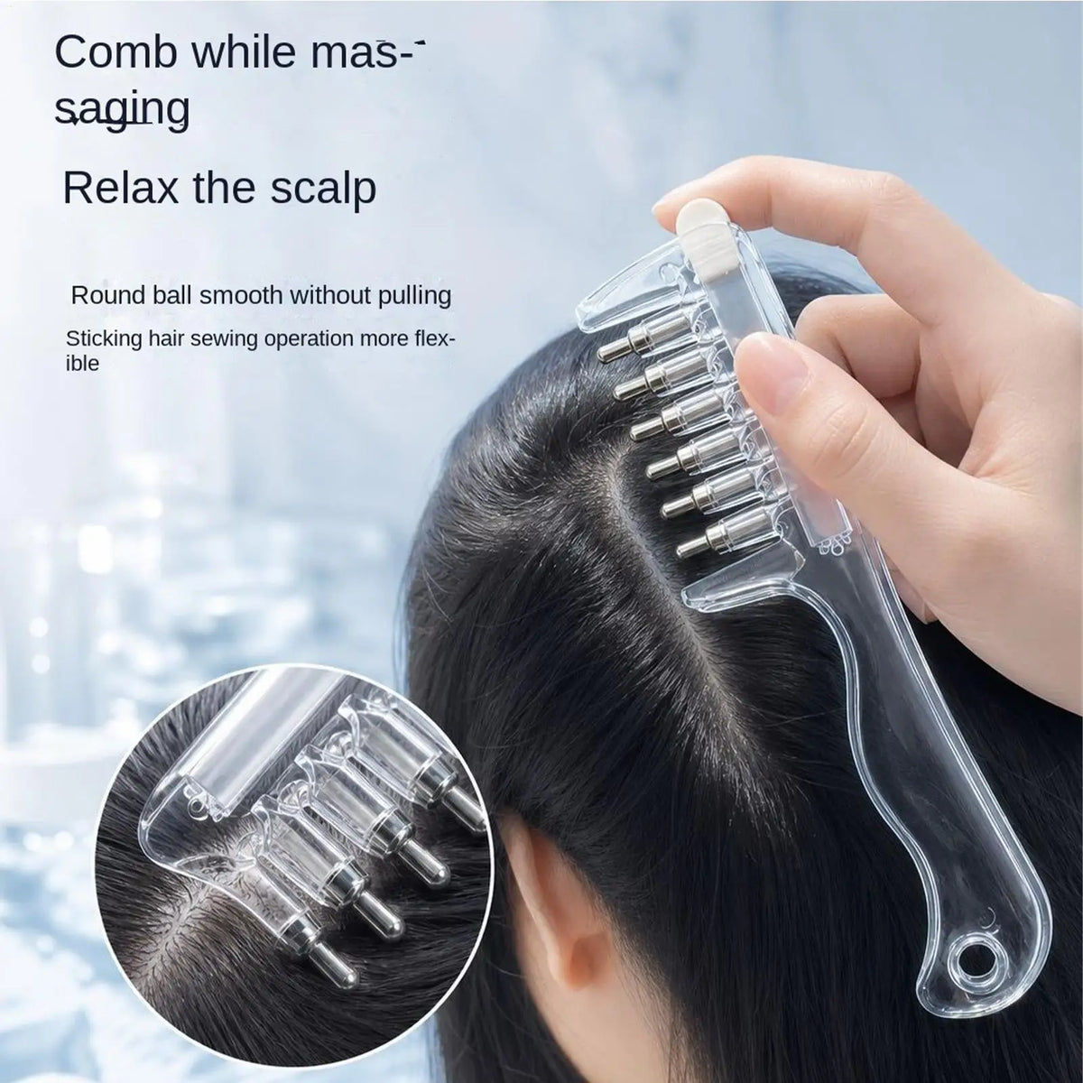 Scalp Oil Applicator Comb – Hair Serum Root Massage Tool Scalp Applicator Comb PLUSH