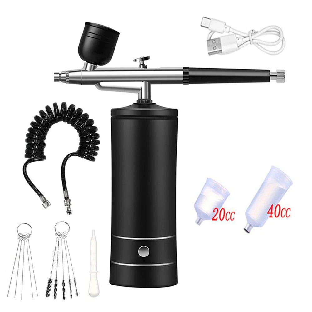 Portable Airbrush Kit with Compressor – Nail Art & Crafts Nail Art Airbrush Kit PLUSH black