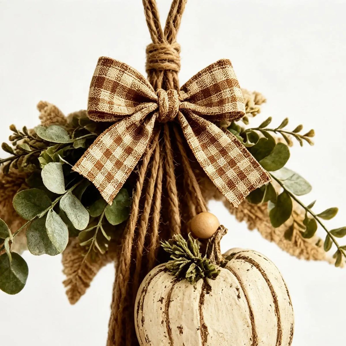 Rustic Farmhouse Fall Pumpkin Door Hanger | Wooden Décor Fall Door Hanger PLUSH