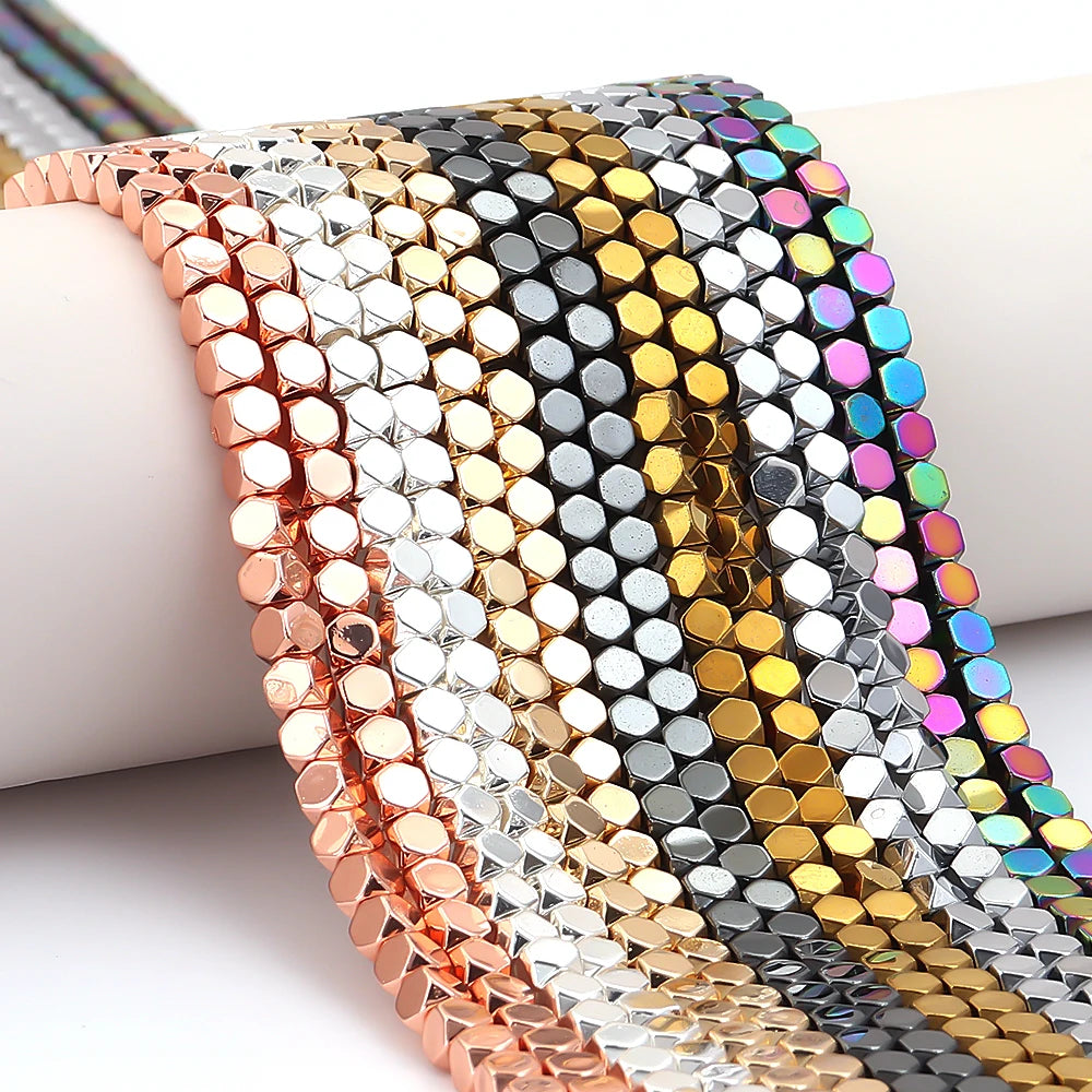 Multicolour Faceted Hematite Octagon Beads – DIY Jewelry Loose Stone Beads PLUSH