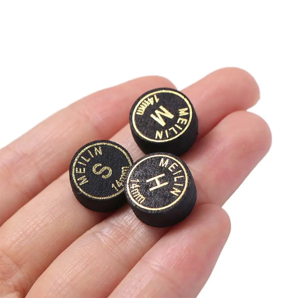 14mm Pigskin Leather Snooker Cue Tips SS/S/M/H – 2pcs Set Billiard Cue Tips PLUSH