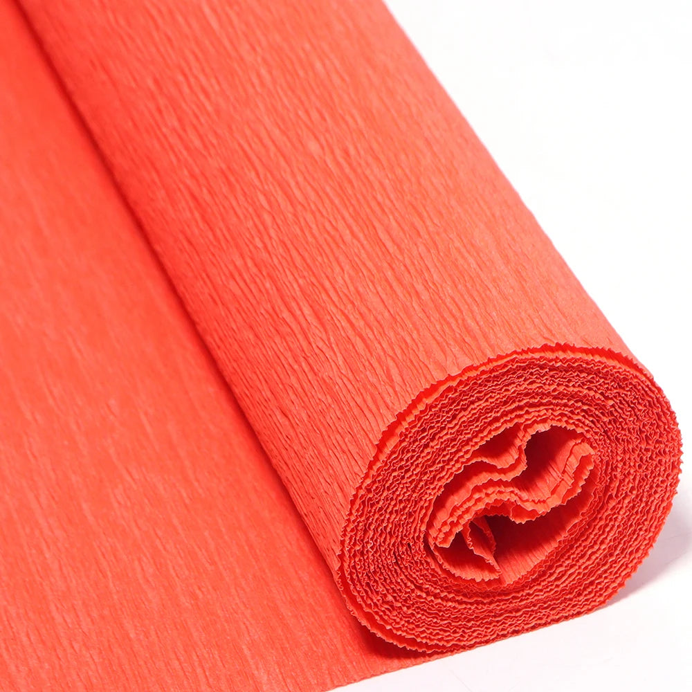 Wrinkled Paper Ribbon Roll 2.5m – DIY Gift & Party Décor Paper Craft Ribbon PLUSH orange