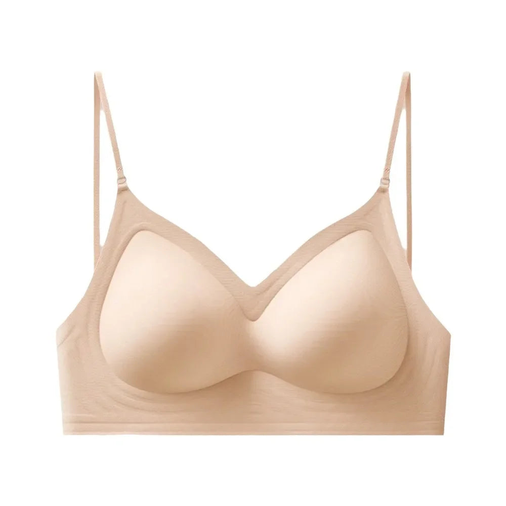Wireless Push-Up Bra Deep V Seamless Lingerie for Women Wireless Push-Up Bra PLUSH Nude S