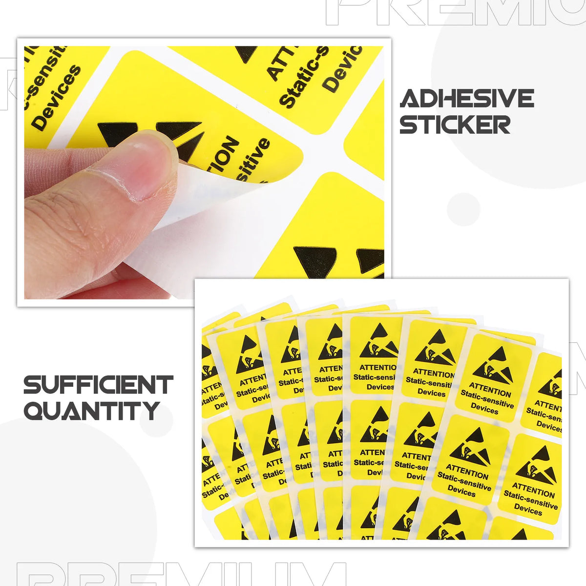 80pcs Anti-Static Warning Stickers | Electrostatic Safety Labels Safety Warning Labels PLUSH