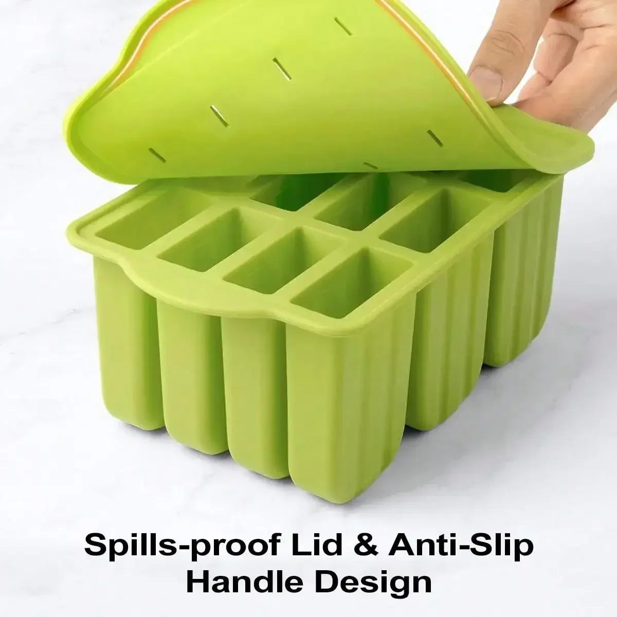 Silicone Popsicle Molds 12-Piece Set + 50 Wooden Sticks Popsicle Mold Set PLUSH