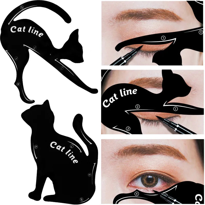 Leopard Cat Eye Eyeliner Stencils – Easy Makeup Shaping Tool Eyeliner Stencil Set PLUSH