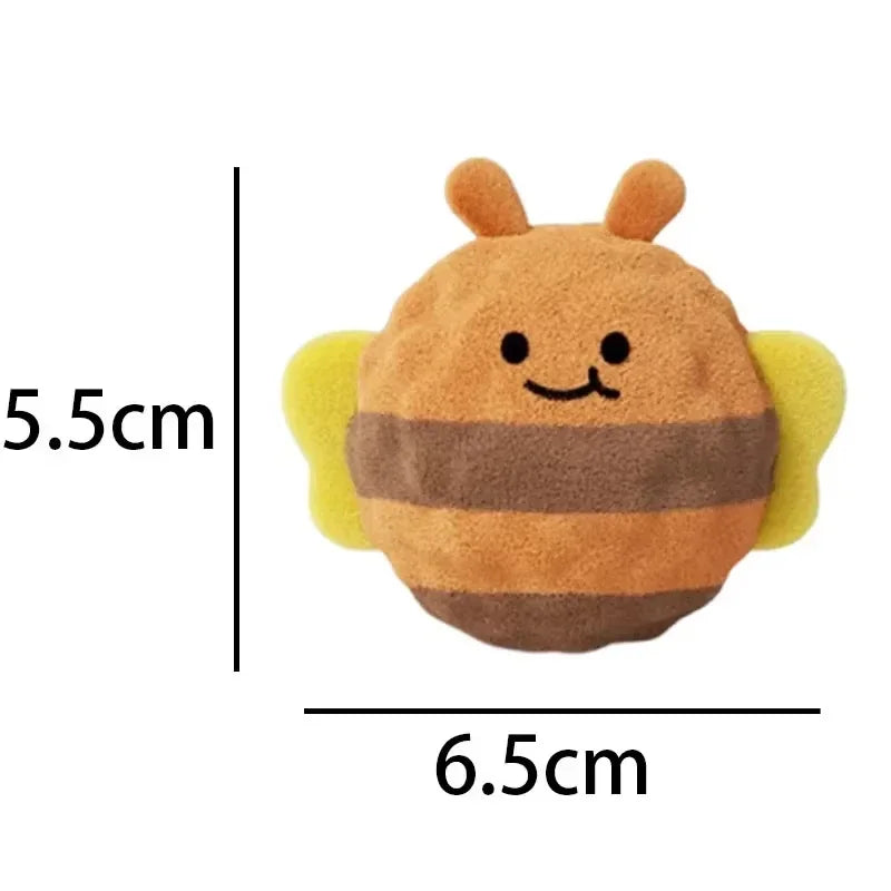 Plush Squeaky Bounce Ball Dog Toy – Interactive Cartoon Pet Toy Dog Squeaky Toy PLUSH Bee