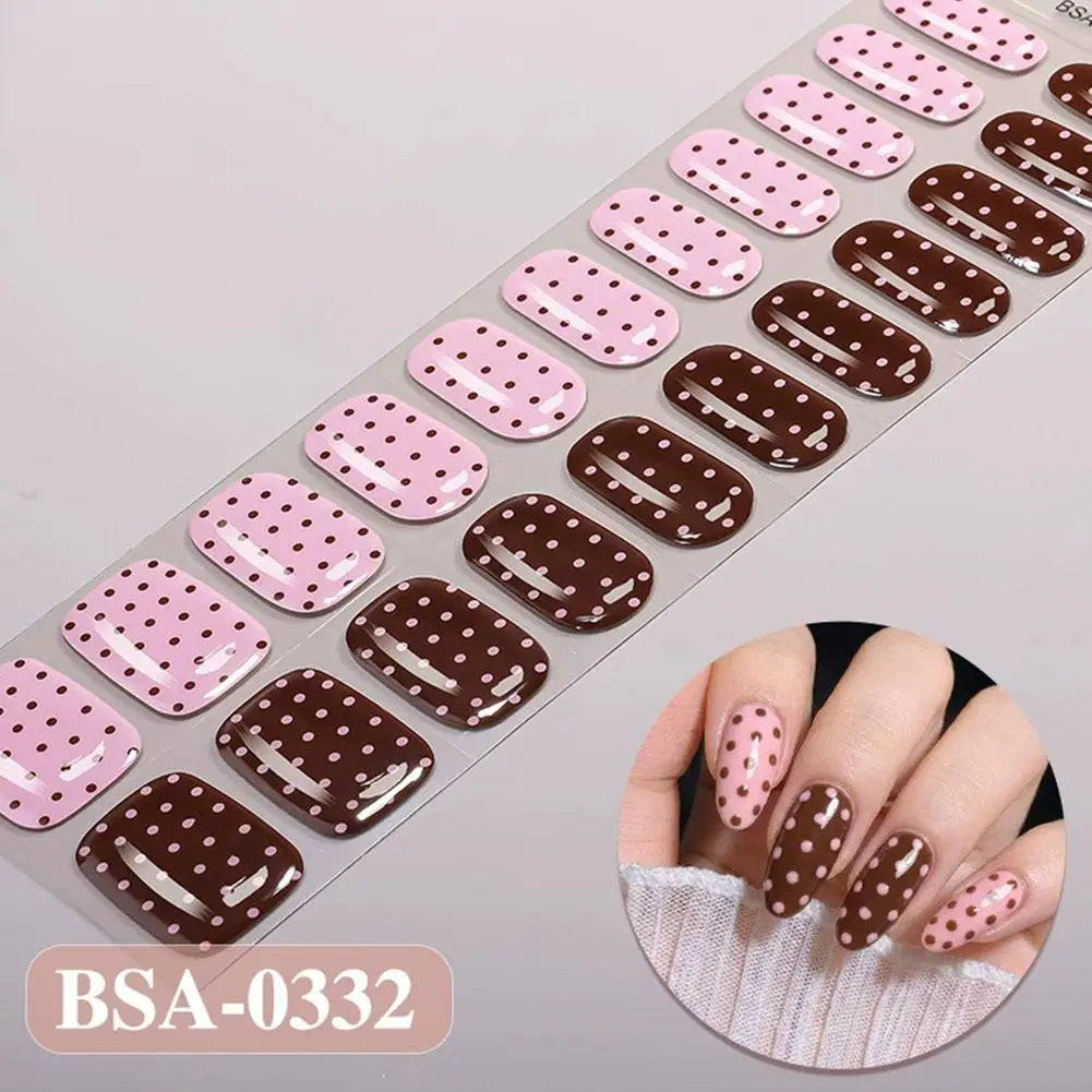 Polka Dot Gel Nail Strips – Waterproof Full Cover Nail Wraps Gel Nail Wraps PLUSH