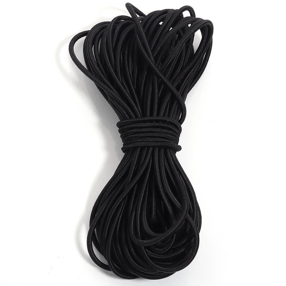 10m Round Elastic Cord Stretch String for DIY Sewing & Crafts Elastic Sewing Cord PLUSH Black 3mm