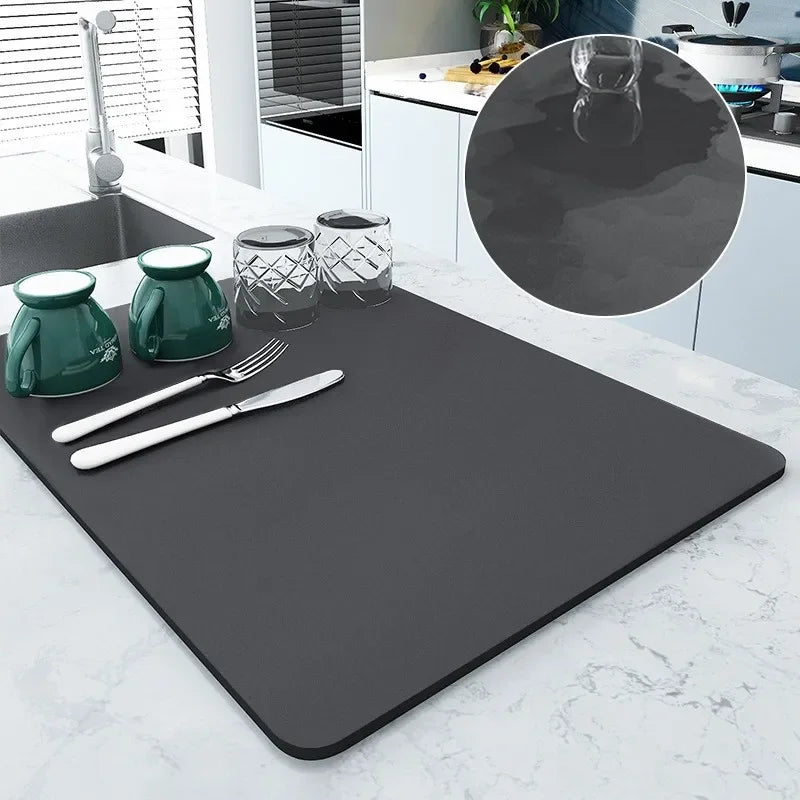 Diatomite Super Absorbent Kitchen Drying Mat – Quick Dry Kitchen Drying Mat PLUSH