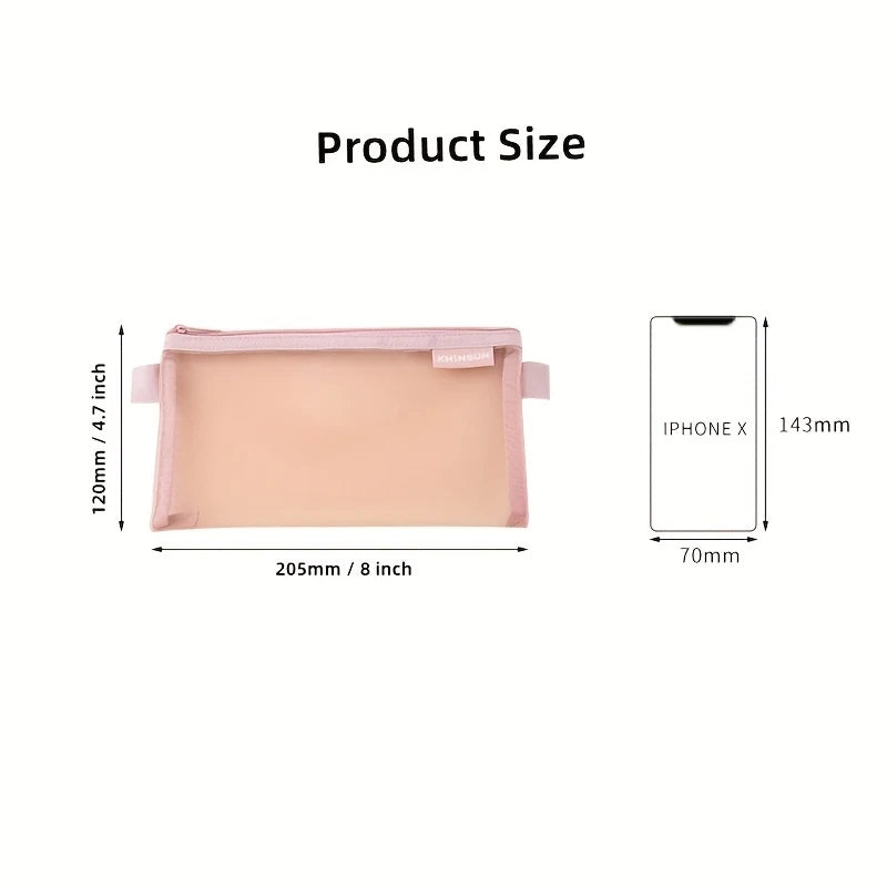 Grid Pencil Case Storage Bag – Fabric Organizer Pouch Pencil Case Pouch PLUSH