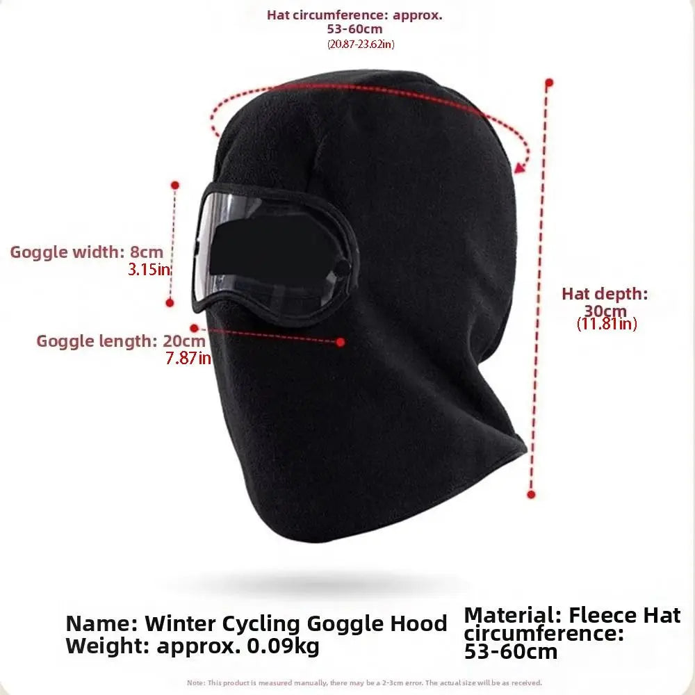 Windproof Fleece Balaclava with Clear Eye Shield | Winter Hood Fleece Balaclava Hood PLUSH