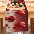 Valentine's Day Table Runner – Hearts, Roses & Dove Print Table Runner PLUSH A 33X275Cm
