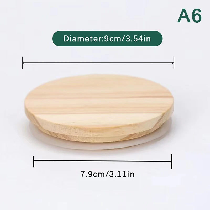 Pine Wood Jar Lids with Silicone Seal – 8 Sizes Available Wood Jar Lid PLUSH A6