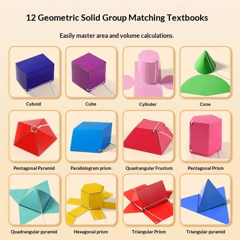 Montessori 3D Geometry Tracing Workbook – Kids Math Learning Educational Workbook PLUSH