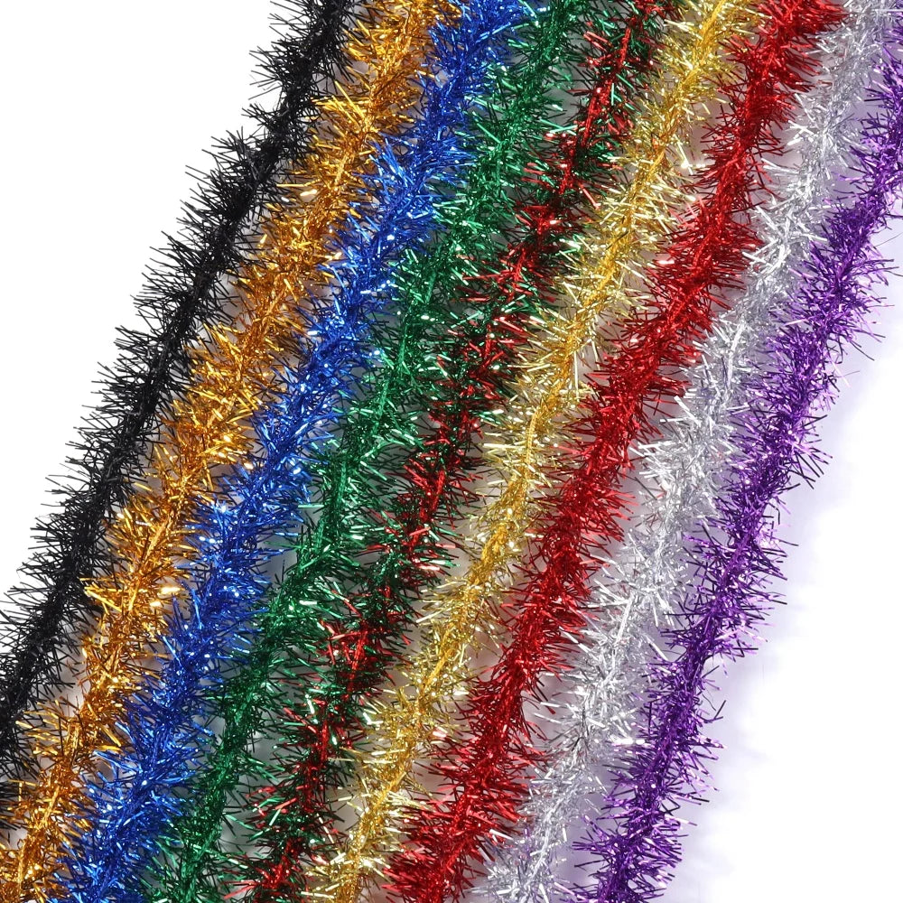 10 Yards Christmas Tinsel Garland Glitter Fringe Trim Ribbon Tinsel Trim Ribbon PLUSH