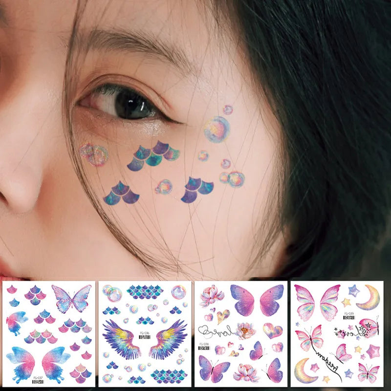 Purple Fairy Butterfly Glitter Temporary Tattoo Stickers Temporary Tattoo Sticker PLUSH