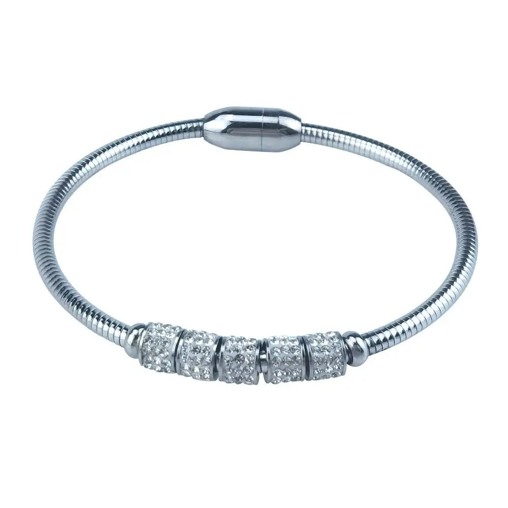 Magnetic Clasp Snake Bone Bracelet – Gold & Silver Stainless Steel Stainless Steel Bracelet PLUSH