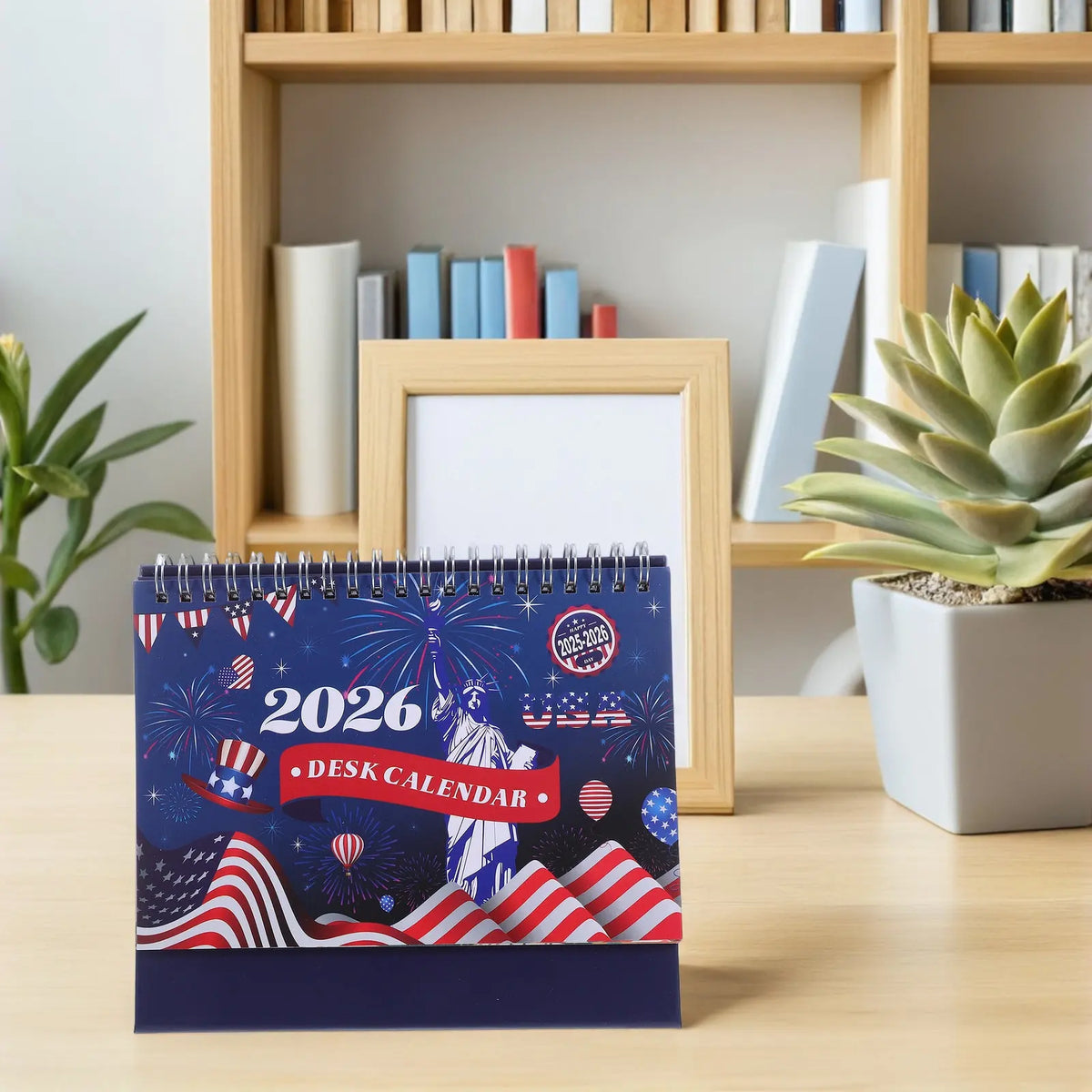 Small Desk Calendar 2026 – Patriotic Flip Monthly Planner Desk Calendar PLUSH