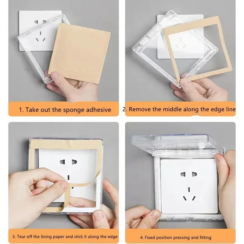 Waterproof Self-Adhesive Outlet Cover – Kids Safety Socket Protector Outlet Safety Cover PLUSH