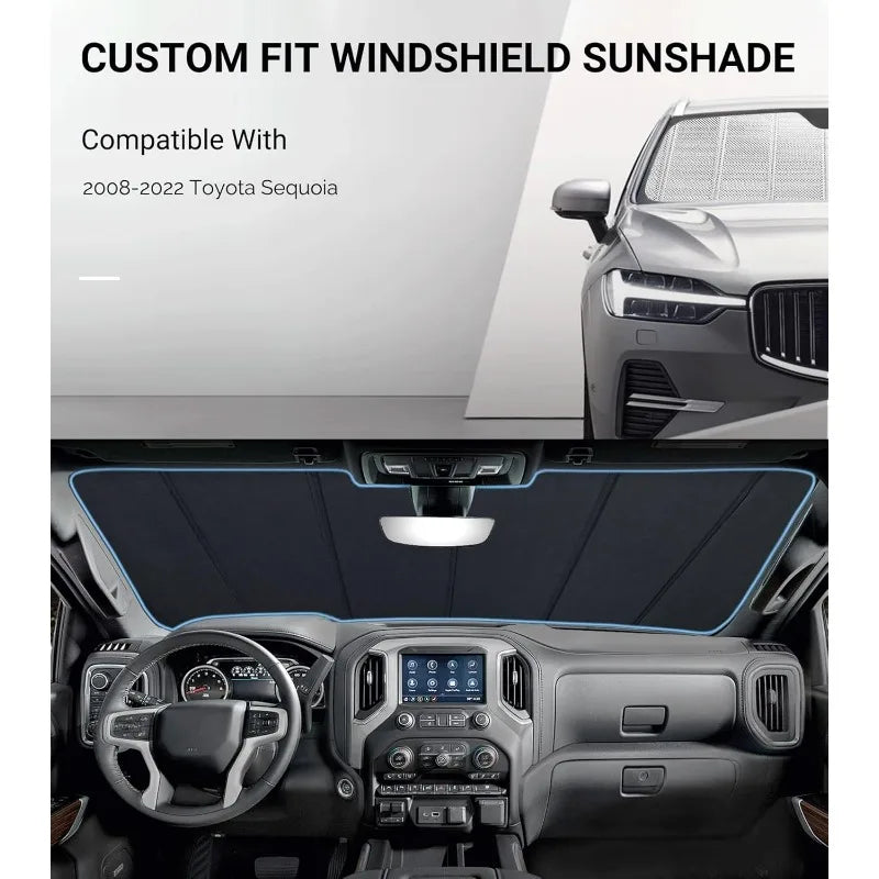 Thickened Aluminium Foil Car Sunshade – UV Front Windshield Cover Car Windshield Sunshade PLUSH