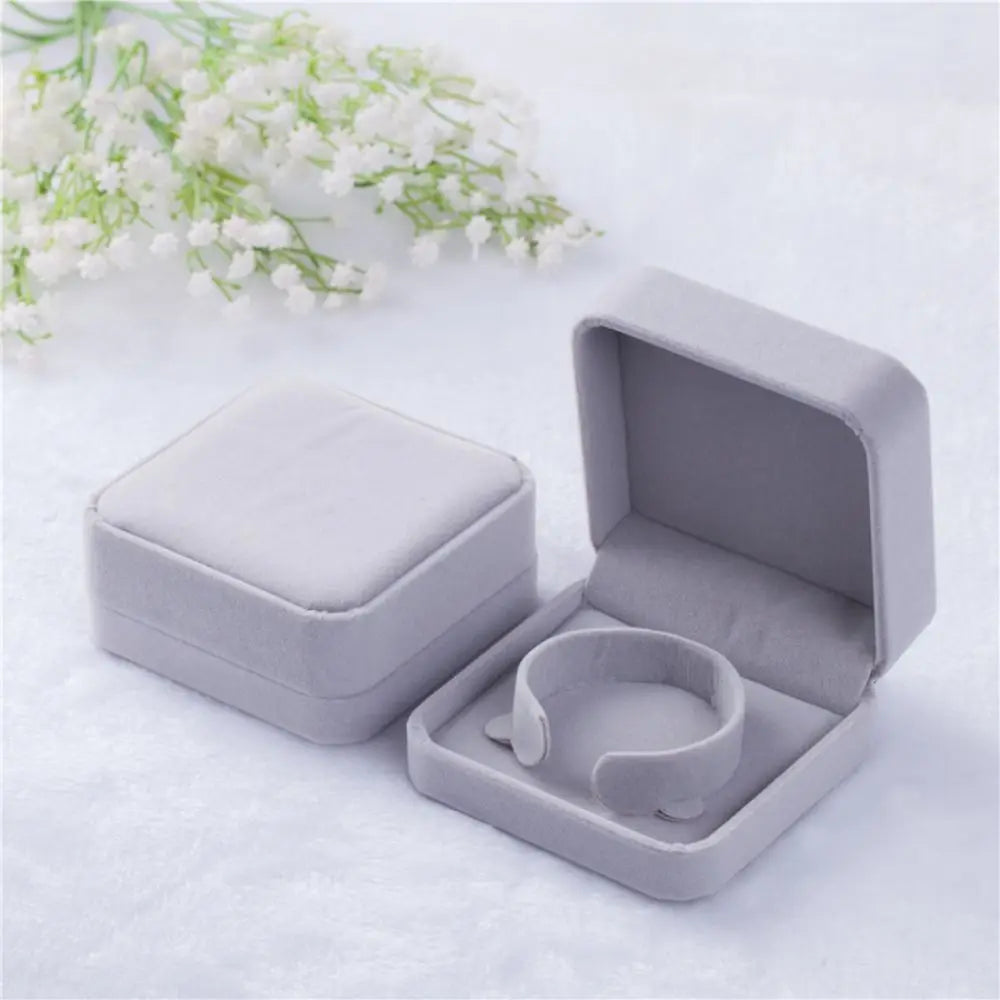 Small Velvet Jewelry Box – Bangle & Bracelet Gift Box Jewelry Gift Box PLUSH Grey