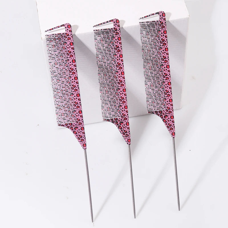Leopard Print Rat Tail Comb – Anti-Static Fine-Tooth Styling Hair Styling Comb PLUSH