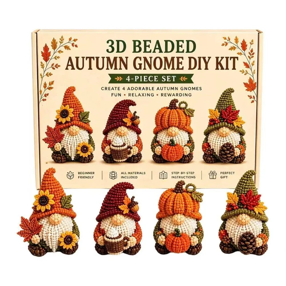 3D Beaded DIY Craft Kit – Gnome & Animal Ornaments DIY Bead Craft Kit PLUSH Style 7