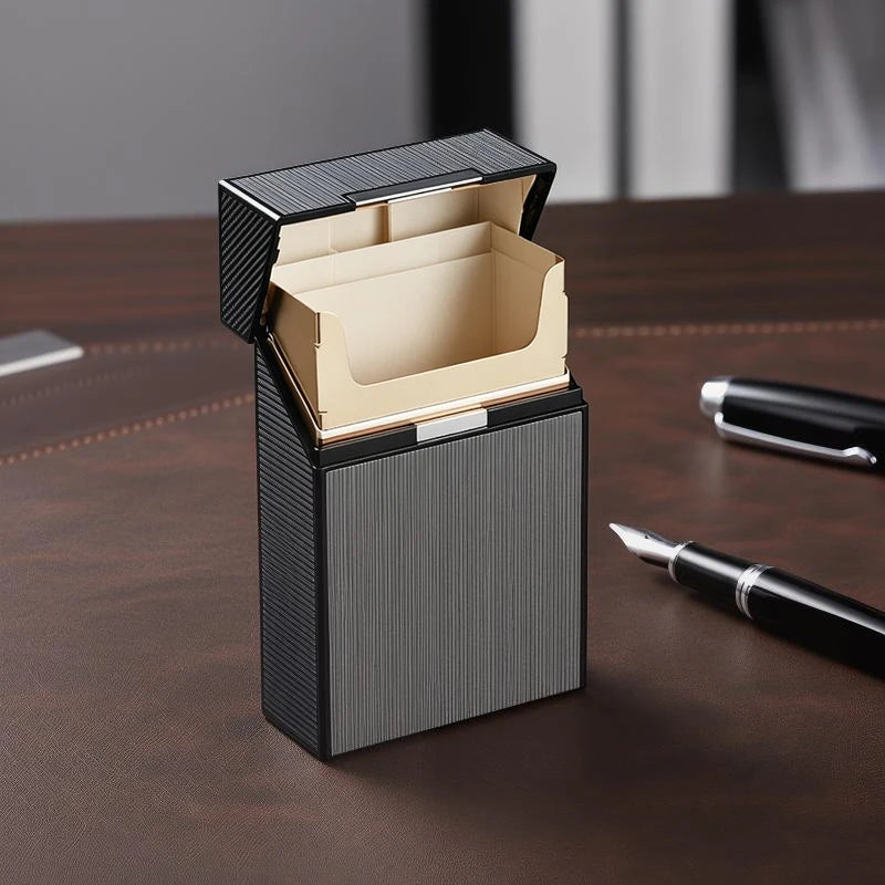 Metal Cigarette Case 20-Capacity Stainless Steel Holder Cigarette Case PLUSH