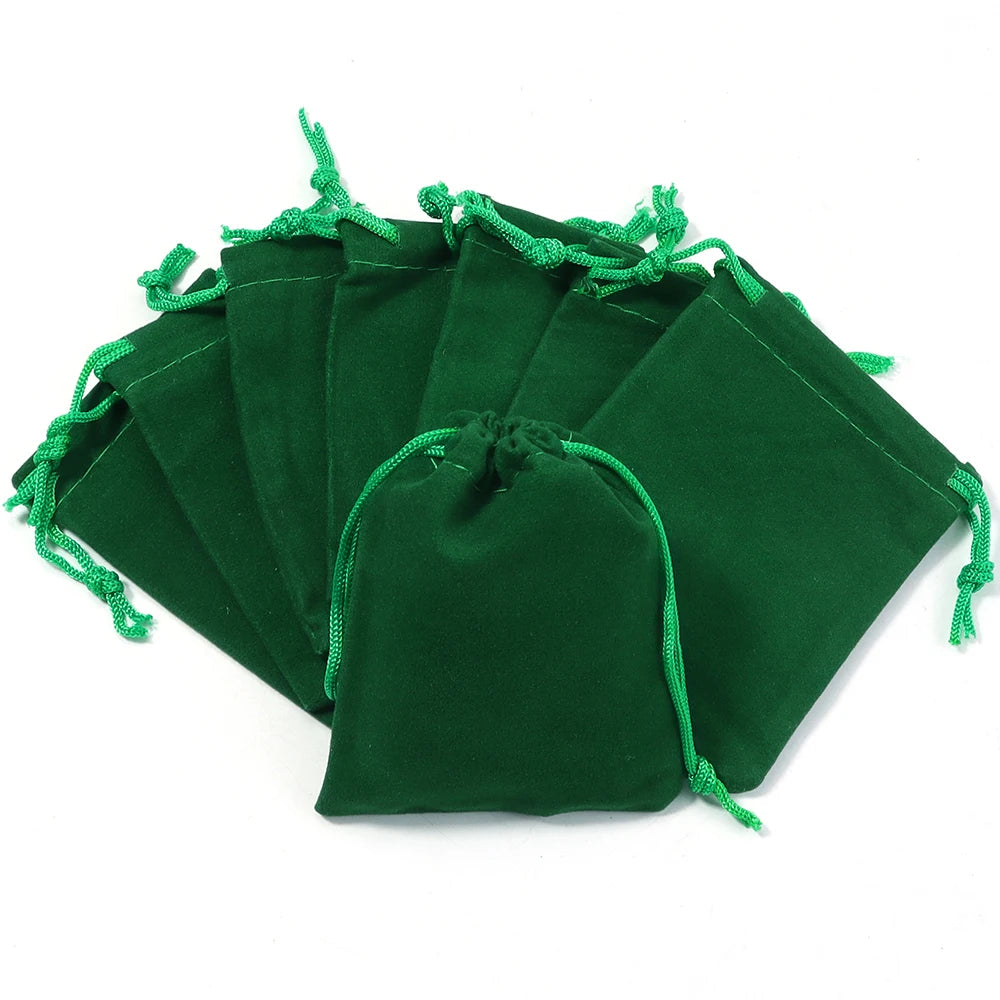 Dark Green Velvet Drawstring Pouches – Jewelry & Gift Bags 5-10pc Velvet Gift Pouches PLUSH