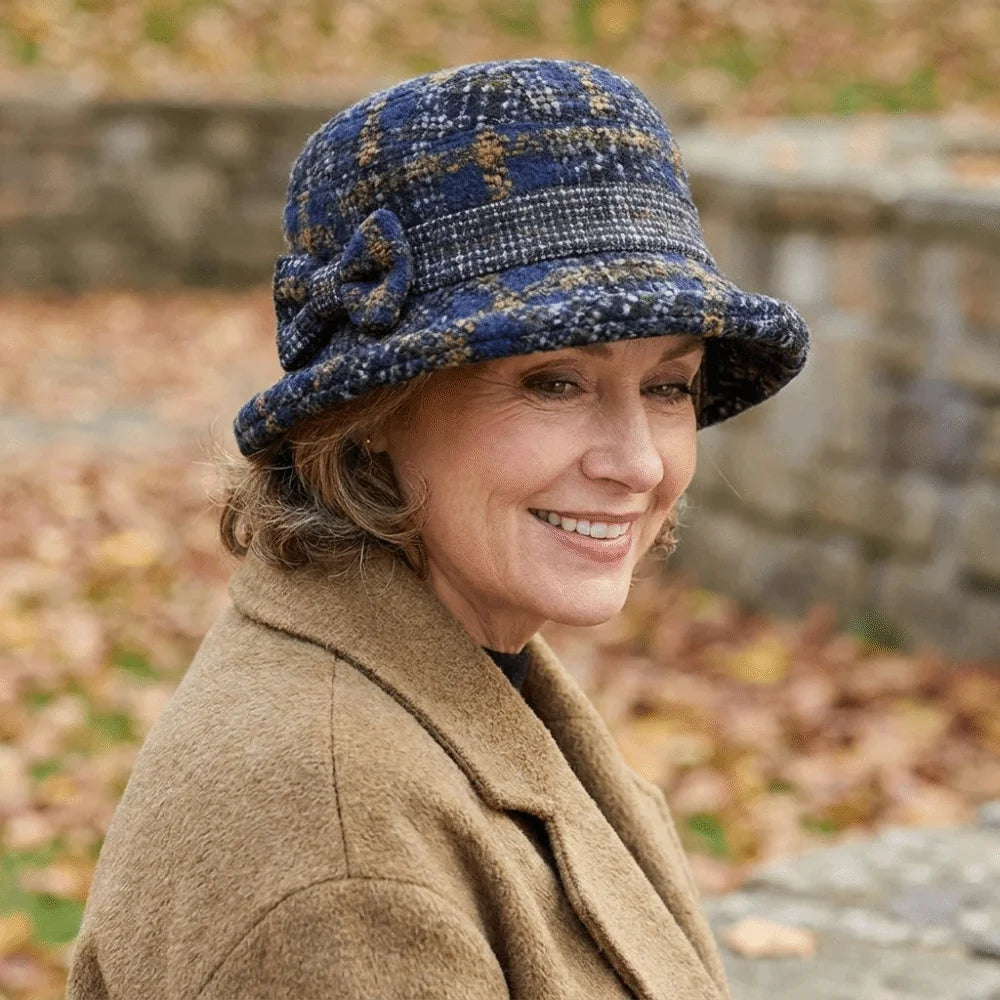 Women's Woolen Bow Bucket Hat – Warm Foldable Cloche Hat Women's Bucket Hat PLUSH