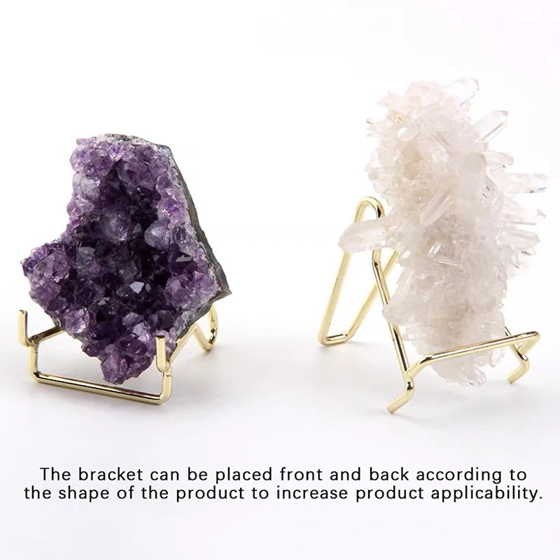 Metal Arm Easel Display Stand for Gemstone, Geode & Minerals Display Easel Stand PLUSH