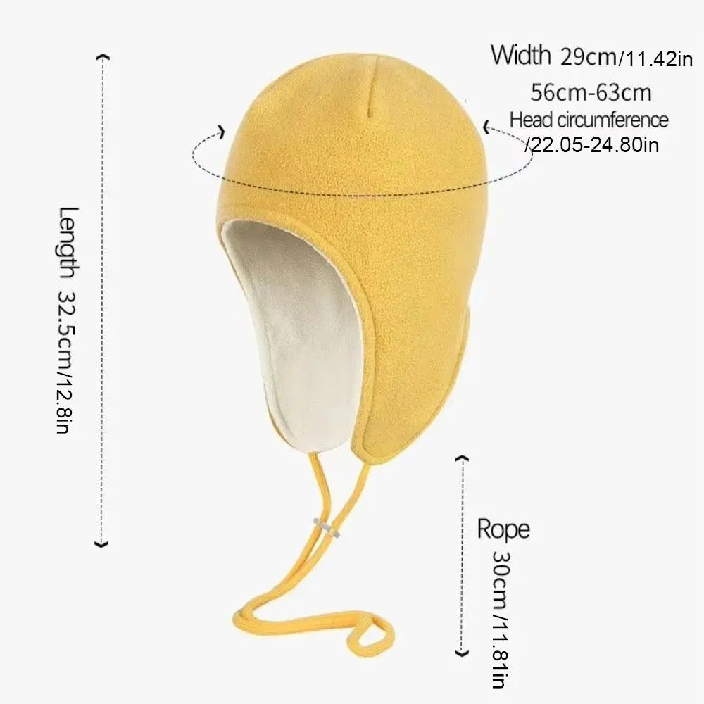 Windproof Fleece Ear Flap Hat – Adjustable Unisex Winter Cap Fleece Ear Flap Hat PLUSH