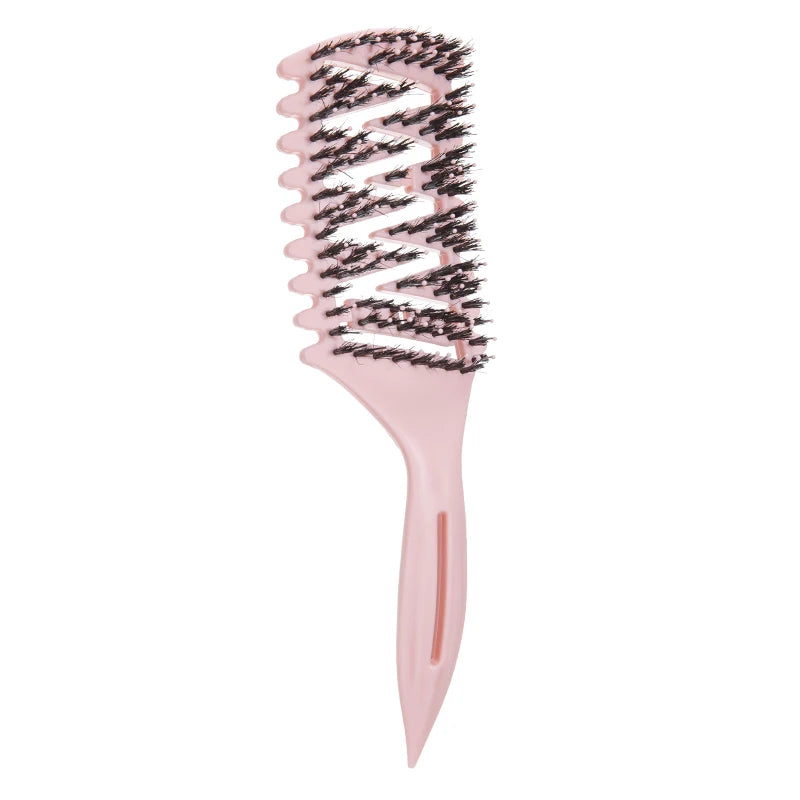 Curl Defining Vented Brush for Curly & Wavy Hair Styling Curl Styling Brush PLUSH Pink