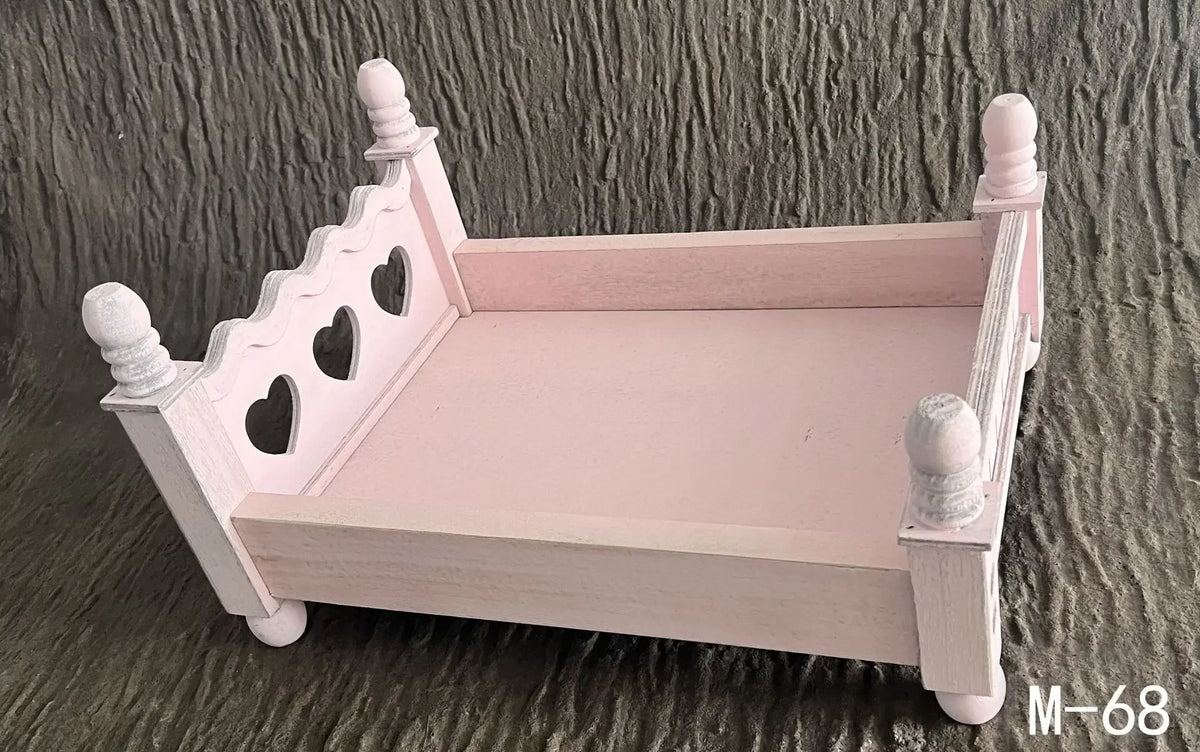 Newborn Photography Props Small Wooden Bed – Baby Studio Prop Photography Prop PLUSH M-68