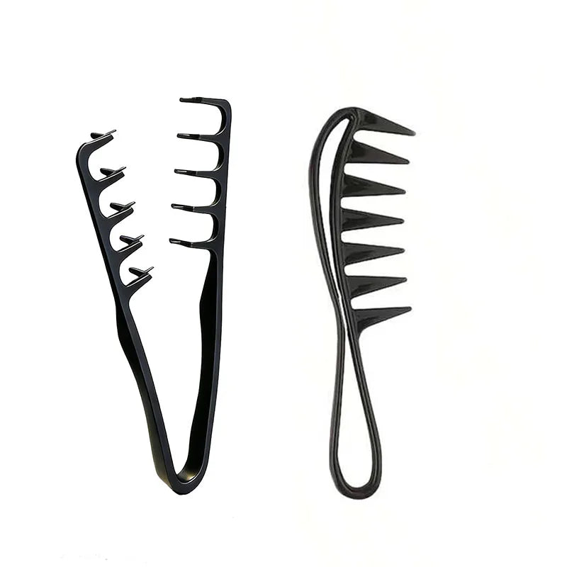 Salon Styling Comb Set – Shark Tooth Detangling Brush Hair Comb Set PLUSH 2pcs-A
