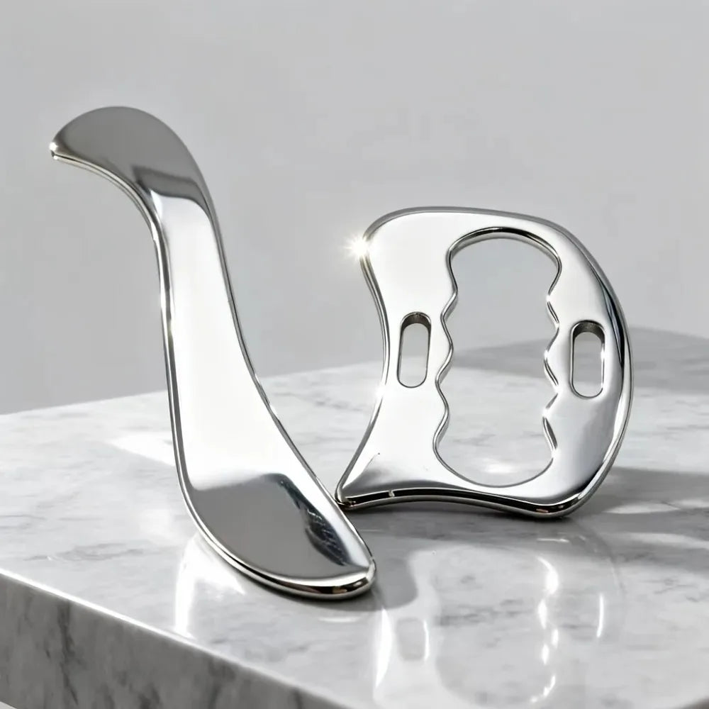 Stainless Steel Gua Sha Board – Full Body Fascia Massage Tool Gua Sha Massage Tool PLUSH 2PCS
