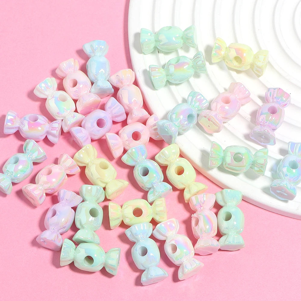 10pcs AB Color Candy Shape Acrylic Spacer Beads – DIY Jewelry Acrylic Spacer Beads PLUSH