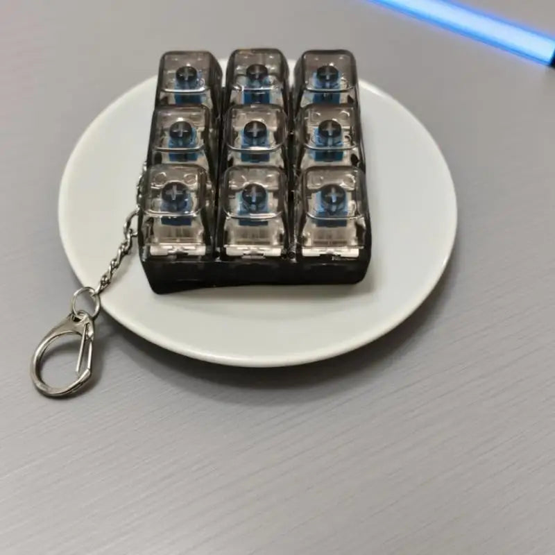 Nine-Key Mechanical Keyboard Fidget Keychain | Portable Toy Fidget Keychain Toy PLUSH