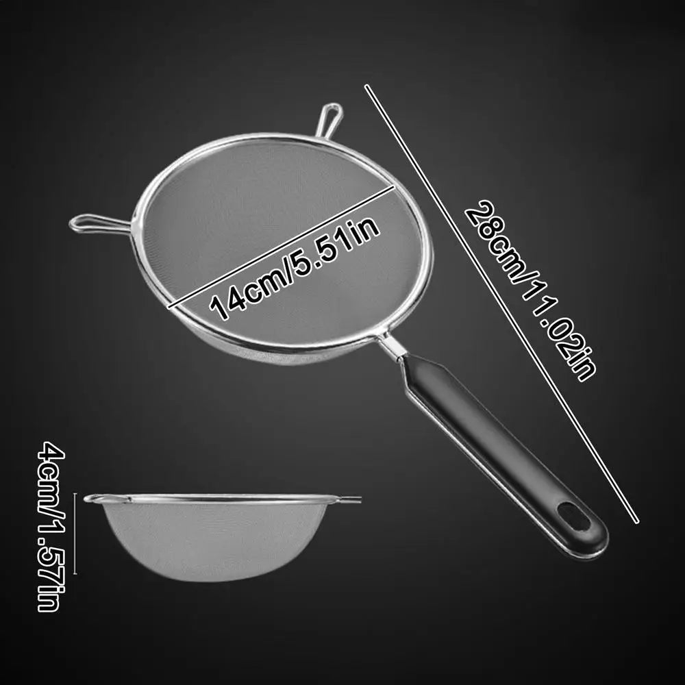 304 Stainless Steel Fine Mesh Kitchen Strainer Spoon Kitchen Strainer PLUSH 1PC