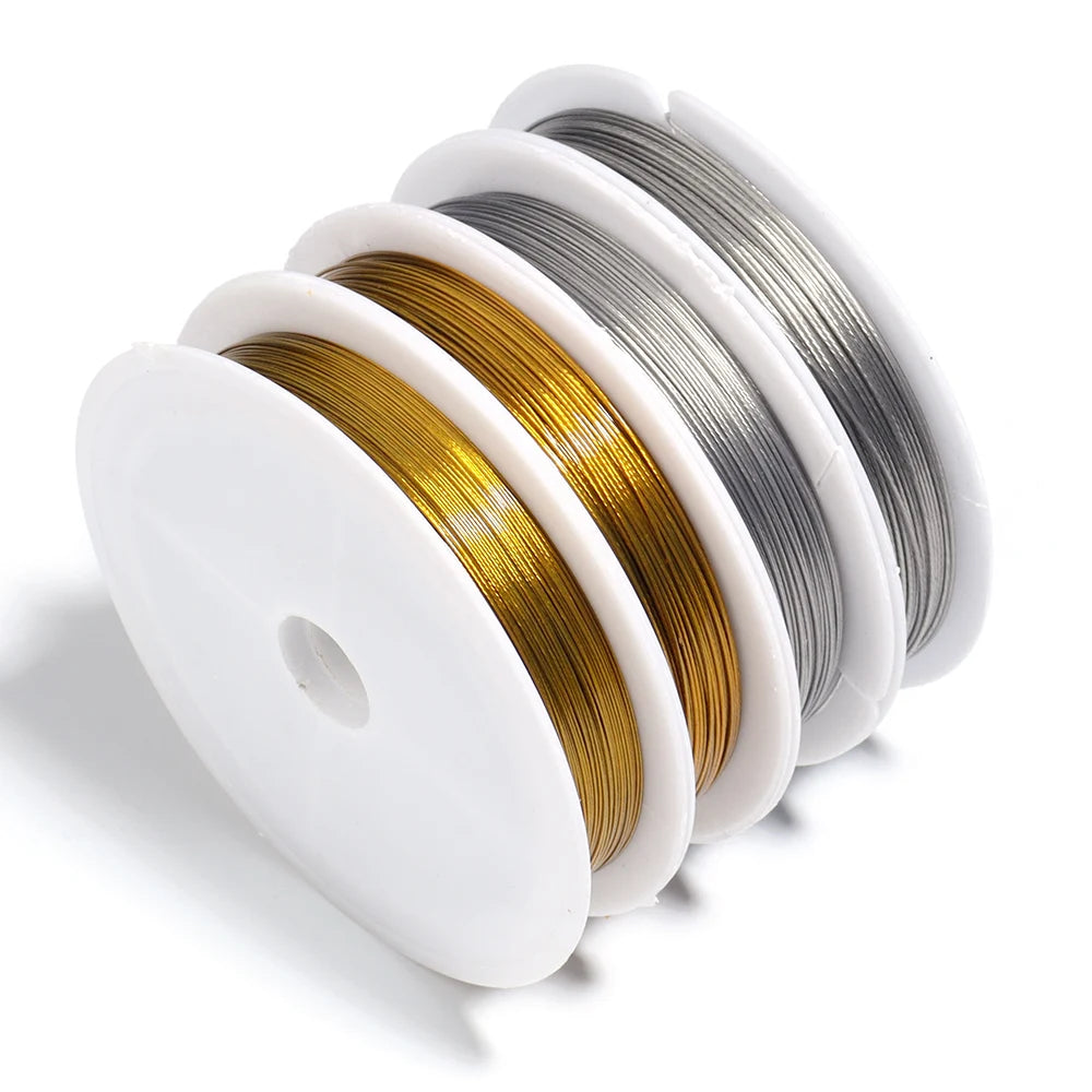 Stainless Steel Beading Wire 0.3–1mm | DIY Jewelry Cord Roll Beading Wire Cord PLUSH