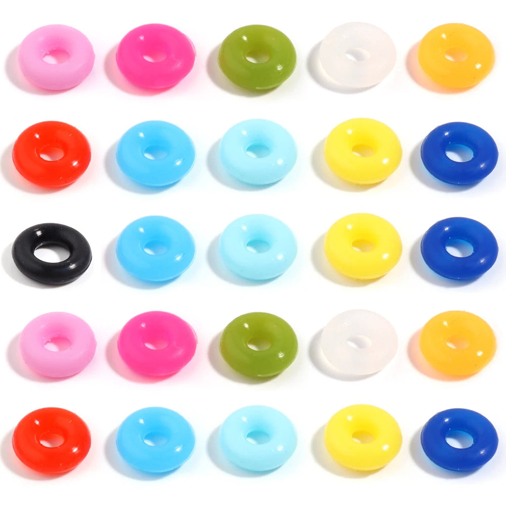 100pcs Multicolor Silicone Stopper O-Rings DIY Jewelry Spacers Jewelry Findings PLUSH