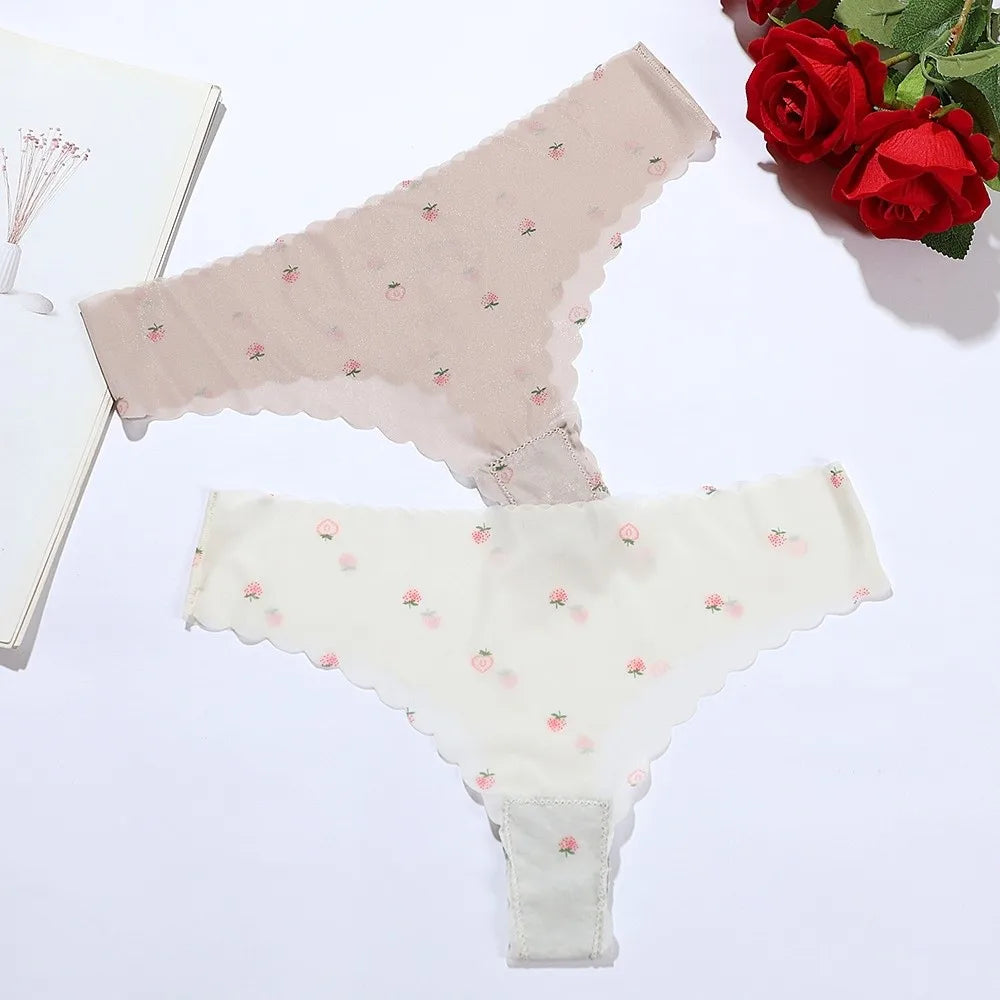 Women's Breathable Ice Silk Low-Rise Thong Panties | Traceless Women's Thong Panties PLUSH