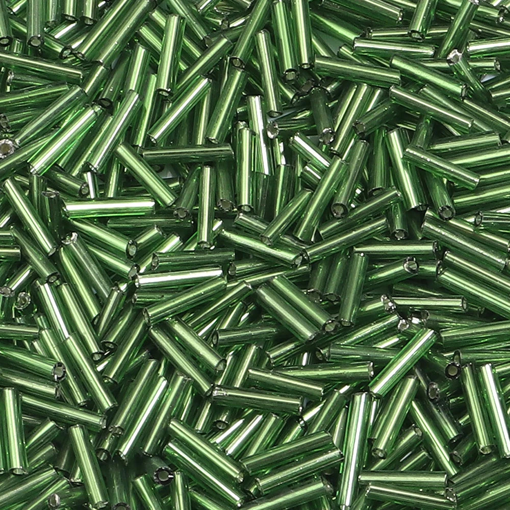Silver Filled Glass Tube & Seed Beads 10g – DIY Jewelry Making Jewelry Making Beads PLUSH bamboo green 10g