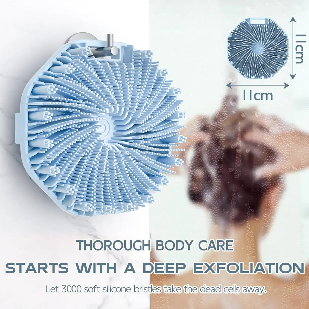Silicone Body Scrubber Shower Brush – Exfoliating Back Brush Bath Scrubber Brush PLUSH