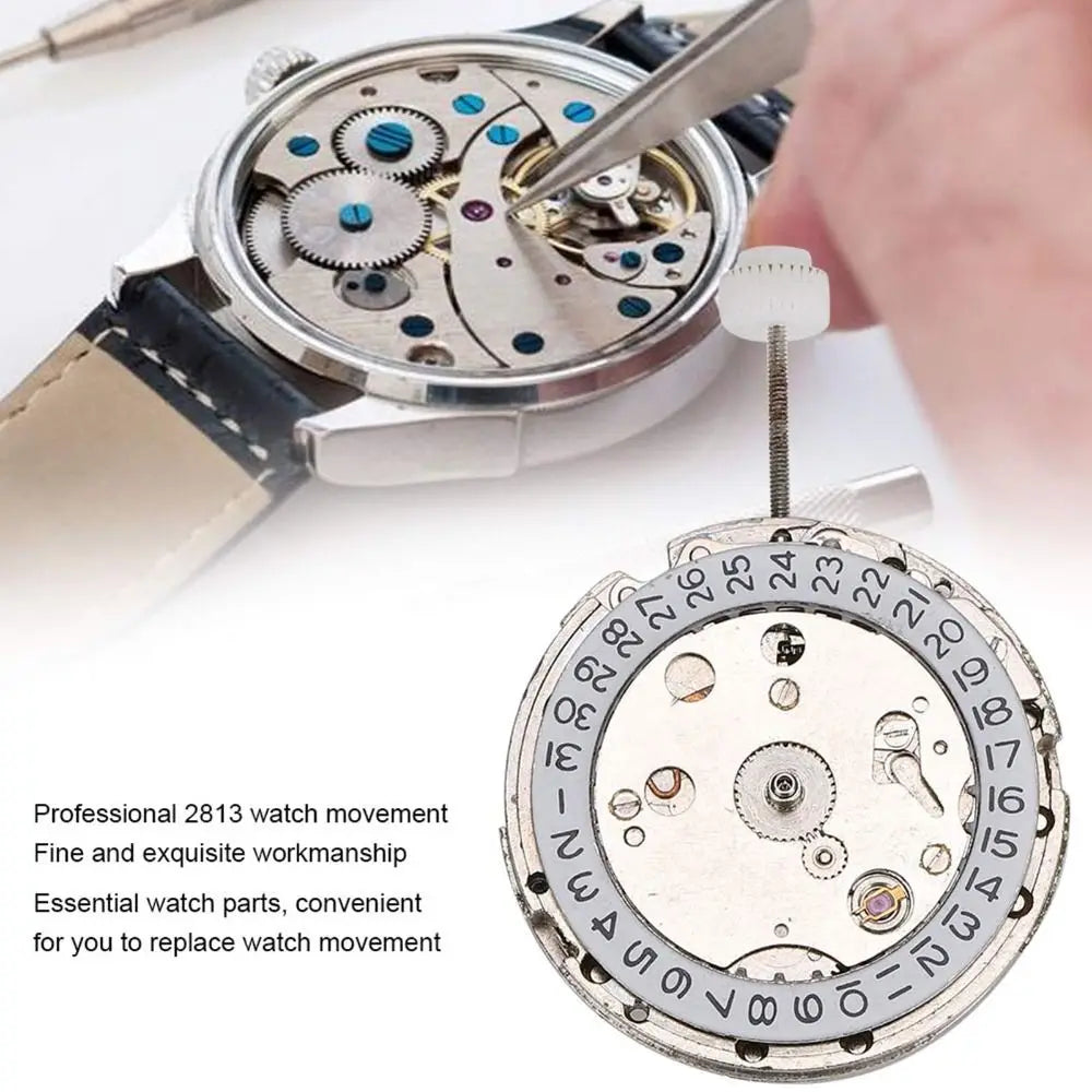 2813 Automatic Watch Movement 3-Hand Single Calendar Replacement Watch Movement PLUSH