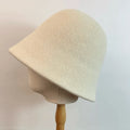 Women's Wool Knit Bucket Hat – Warm Windproof Fisherman Hat Knit Bucket Hat PLUSH White