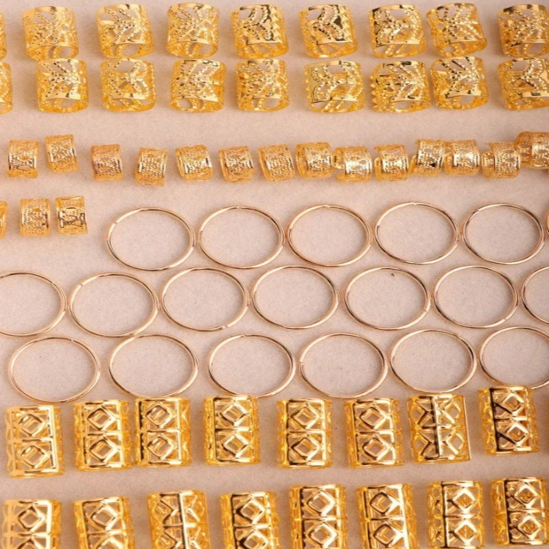 80pcs Metal Hair Braid Cuffs – Dreadlock Rings & Clips Set Hair Braid Cuffs PLUSH